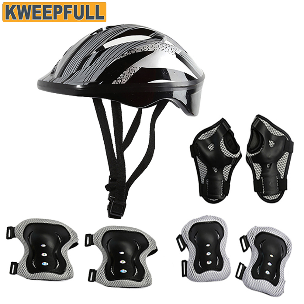 Scooter Helmet Set - ชุดเกียร์การป้องกันหมวกกันน็อคจักรยานเด็กเล่นสำหรับเด็กวัยหัดเดินเยาวชนหมวกกันน็อคแผ่นรองเข่าแผ่นสวมข้อศอกอุปกรณ์ป้องกันข้อมือสำหรับโรลเลอร์สเก็ตขี่จักรยาน