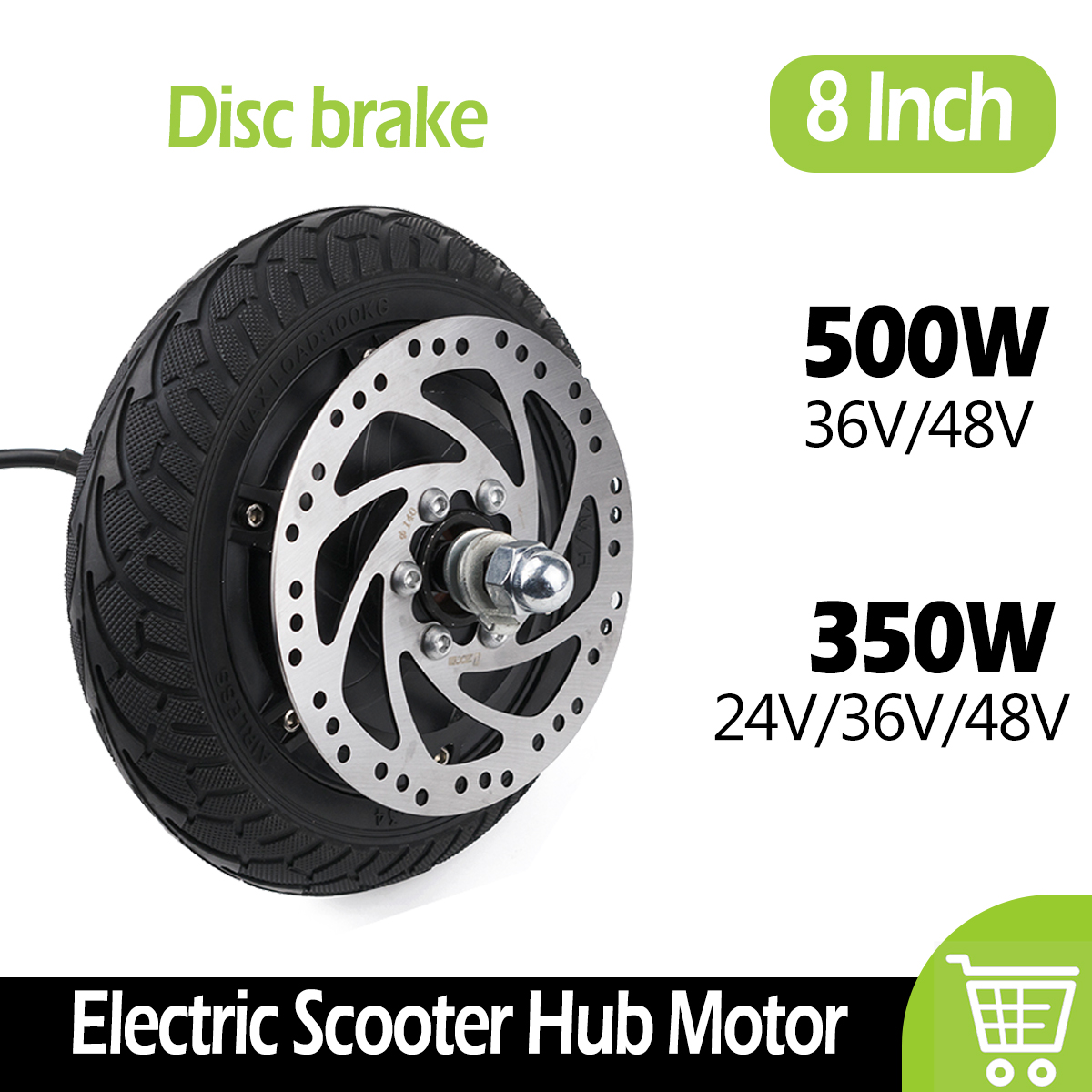 Electric Scooter 500W - มอเตอร์สกู๊ตเตอร์ไฟฟ้า 8 นิ้ว มอเตอร์แบบไม่มีแปรงถ่าน ไม่มีเกียร์ 24V/36V/48V
