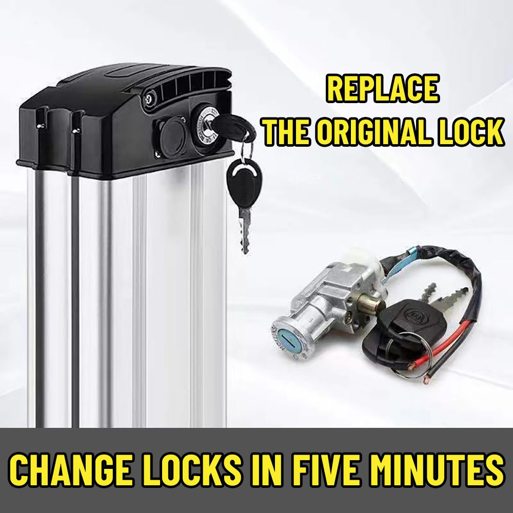 Electric Scooter Charger - แบตเตอรี่ E-Bike ล็อค2คีย์ไฟฟ้าจักรยาน Charger สวิทช์ไฟ Universal