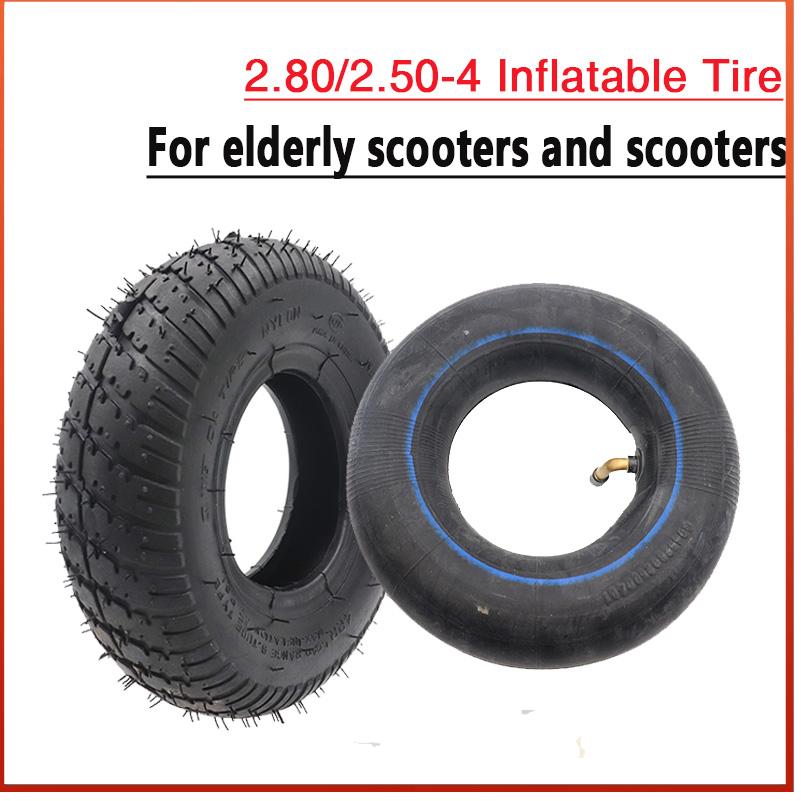 Scooter Tire - ยางลมคุณภาพสูง ขนาด 2.80/2.50-4 สำหรับสกู๊ตเตอร์ไฟฟ้า รถเข็นเก็บขยะ และอุปกรณ์เสริมยาง