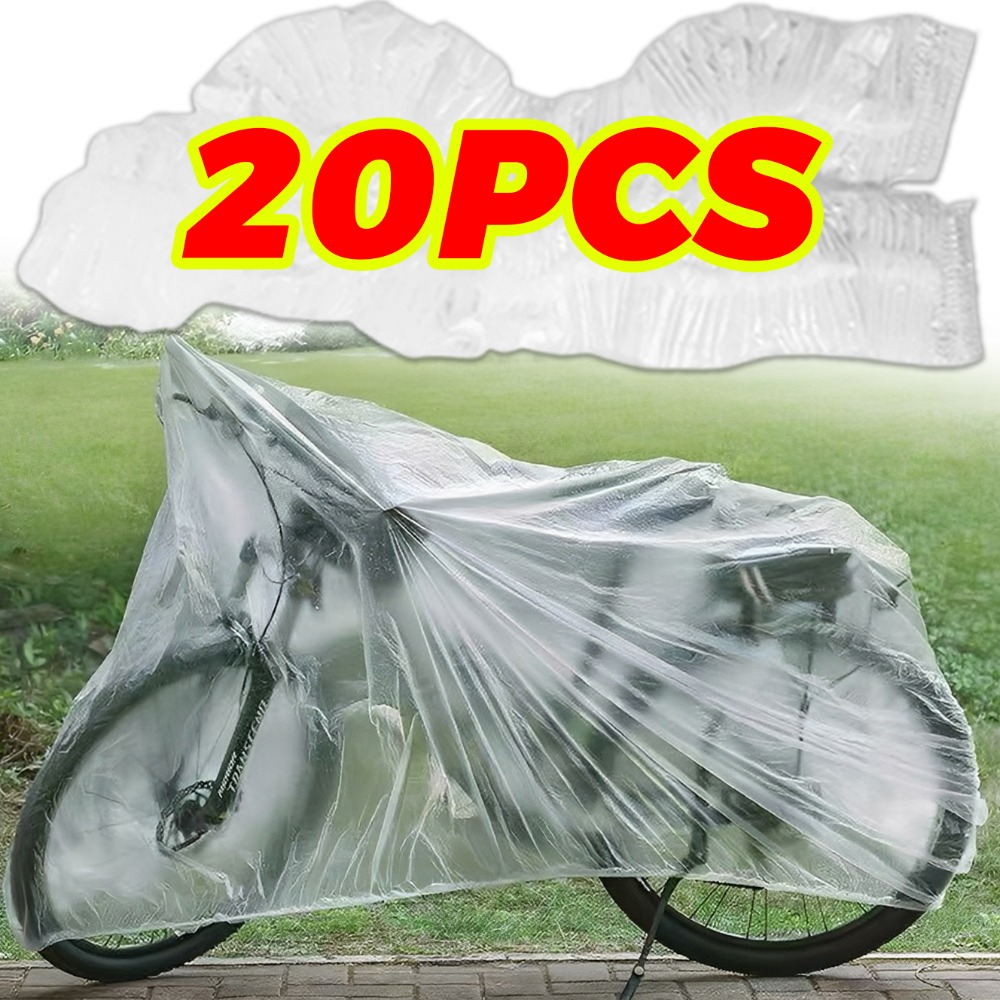Electric Scooter Rain Cover - ผ้าคลุมจักรยานพลาสติกใสแบบพกพา สำหรับกลางแจ้งทุกฤดู ป้องกันน้ำ กันฝุ่น กันรังสียูวี กันหิมะ
