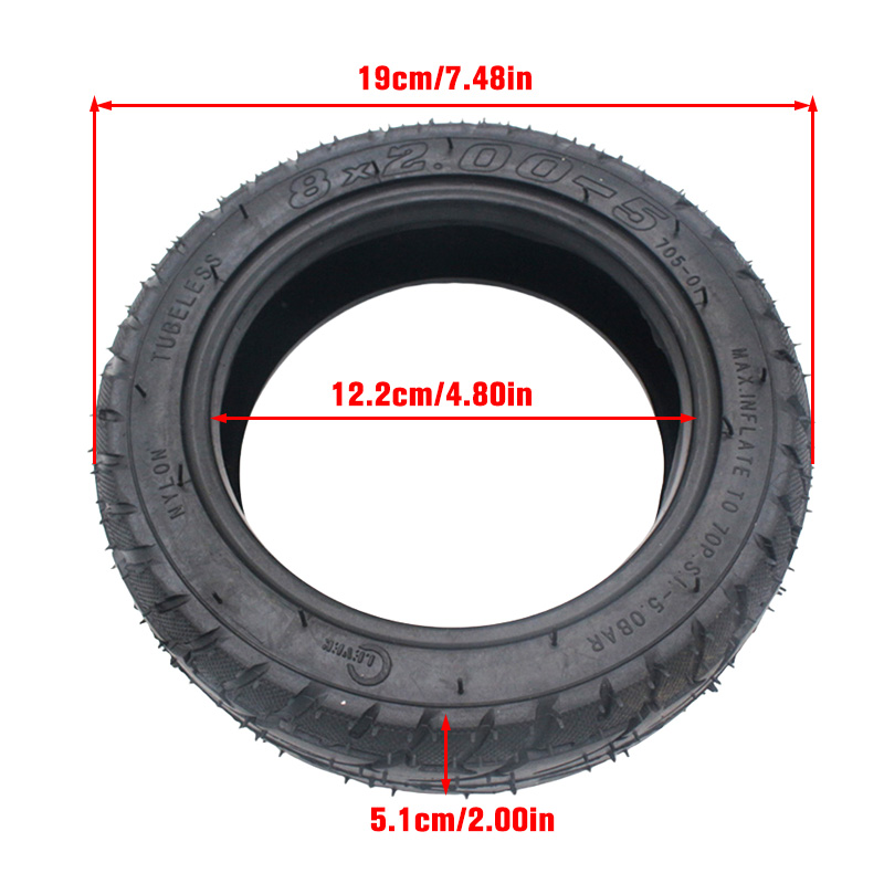 ยางไร้ยางในขนาด 8x2.00-5 พร้อม - Scooter Tire บทวิจารณ์และราคา